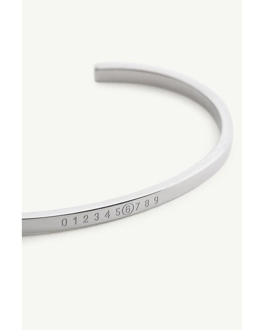 MM6 by Maison Margiela White Numeric Minimal Signature Cuff Bracelet