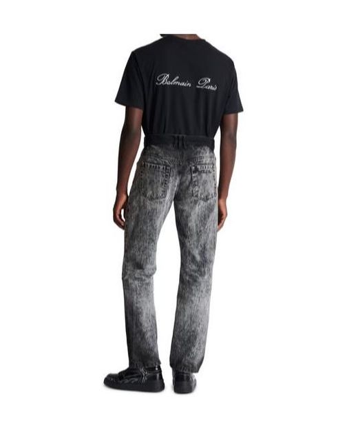 Balmain Gray Belt-Loop Jeans for men