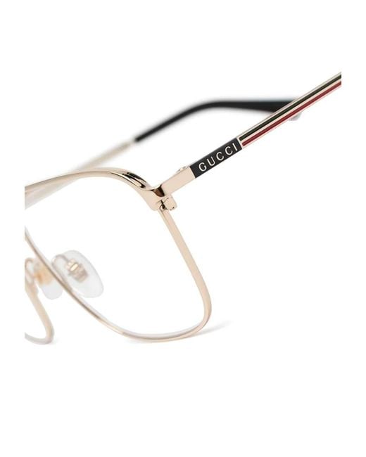 Gucci White Eyewear Aviator Frame Glasses for men