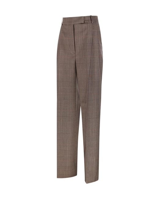 Rohe Gray Checked Wide-Leg Trousers