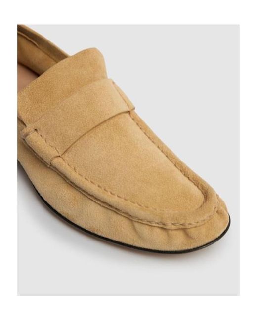 The Row Natural Soft Suede Loafers