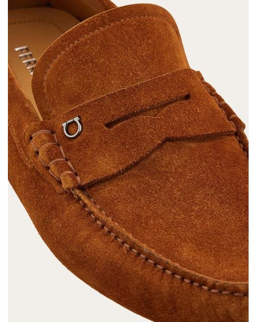 Ferragamo Brown Penny Driver for men
