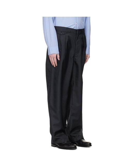 Nanamica Blue Casual Pants With Belt Loops for men