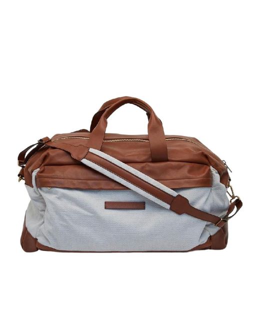 Brunello Cucinelli Brown Zipper Travel Bag for men