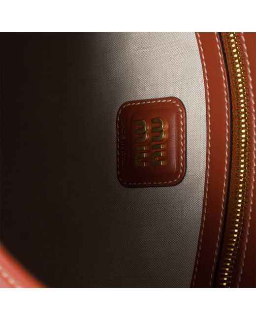 Miu Miu Red Ivy Logo-Lettering Tote Bag