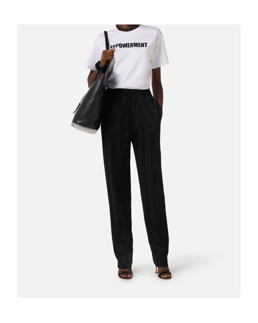Elisabetta Franchi White Drawstring-Detail T-Shirt