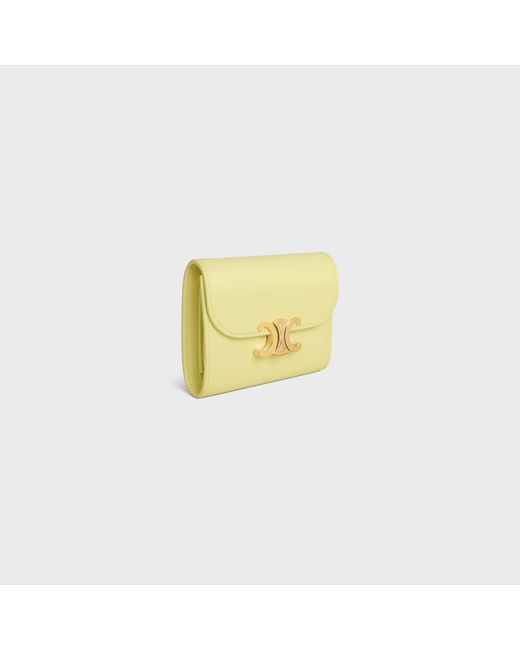 Céline Yellow Small Flap Wallet Triomphe