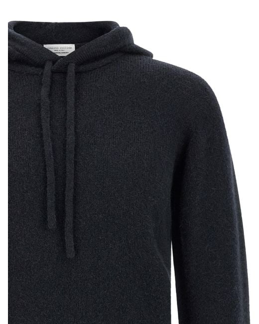 Roberto Collina Blue Hooded Sweater for men