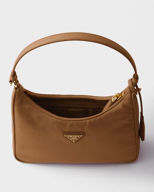 Prada Brown Re-Edition 2005 Re-Nylon And Saffiano Mini Bag