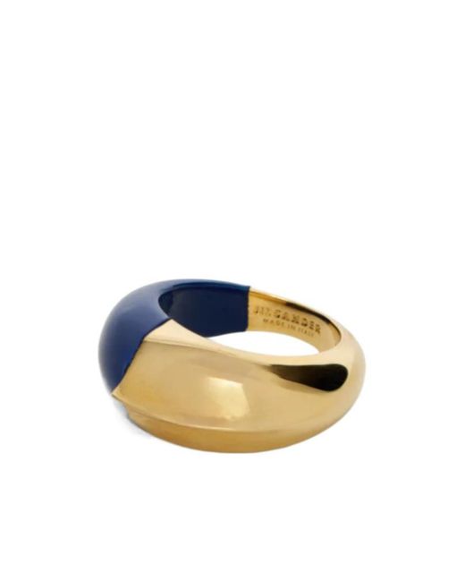 Jil Sander Blue Two-Tone Dome Ring