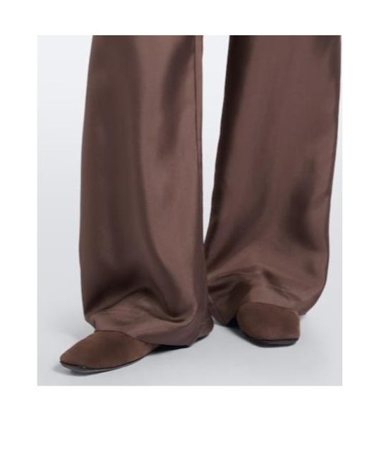 Rohe Brown Silk Straight Pants