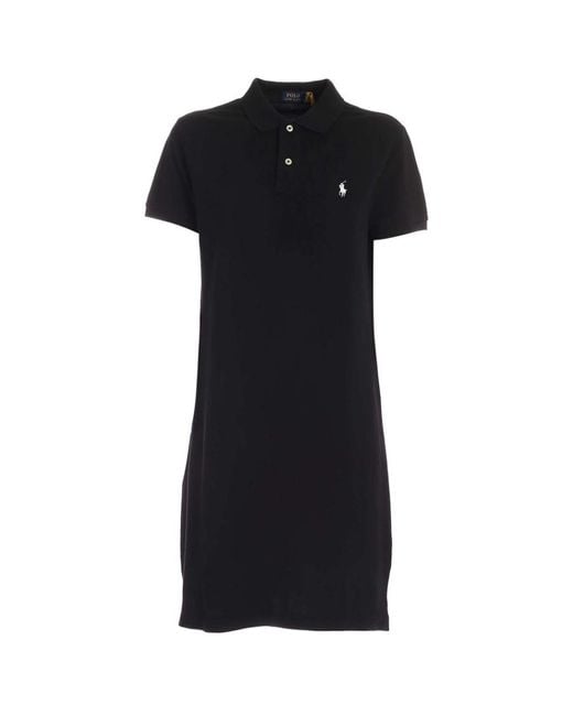 Ralph Lauren Black Logo-Appliqué Minidress