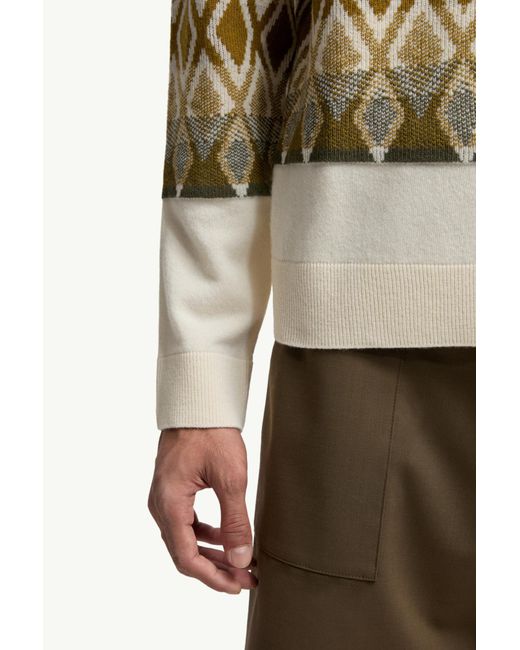Moncler Natural Rhombus Pattern Wool Sweater for men