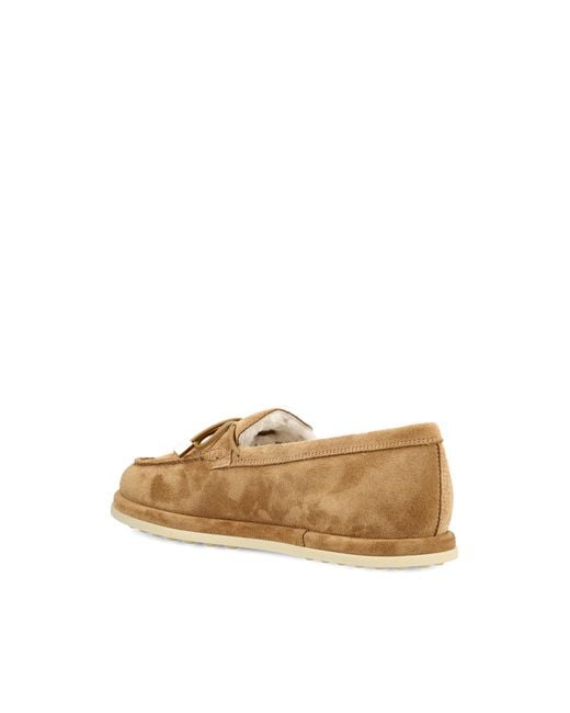 Tod's Natural Bow Trim Lined Flat Shoes