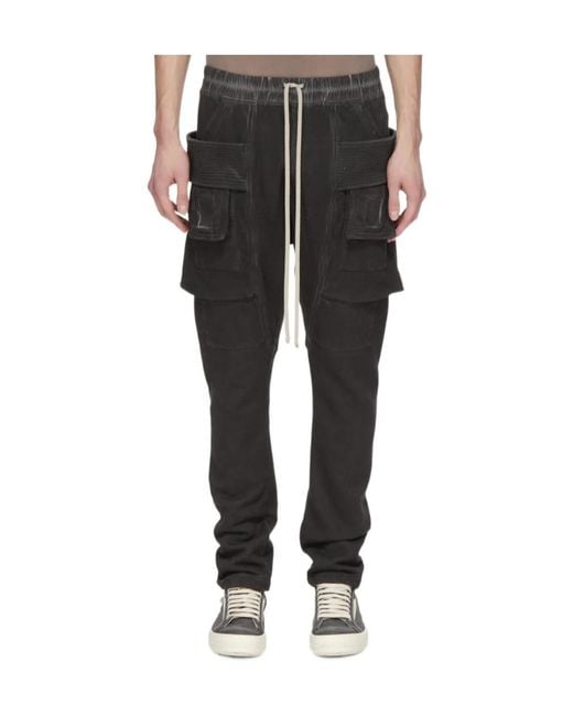 Rick Owens Black Drawstring Casual Pants for men