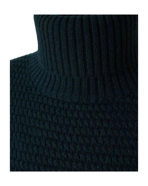 Zegna Blue Long Sleeve High Neck Jumper for men