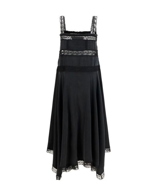 Ganni Black Lace-Trim Maxi Dress