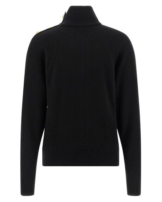 Balmain Black Turtleneck Knitted Jumper