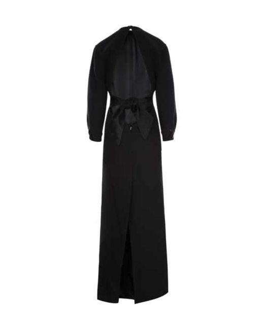 Saint Laurent Black Open-Back Maxi Dress