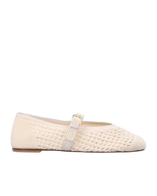 Stuart Weitzman Natural Woven Flat Shoes
