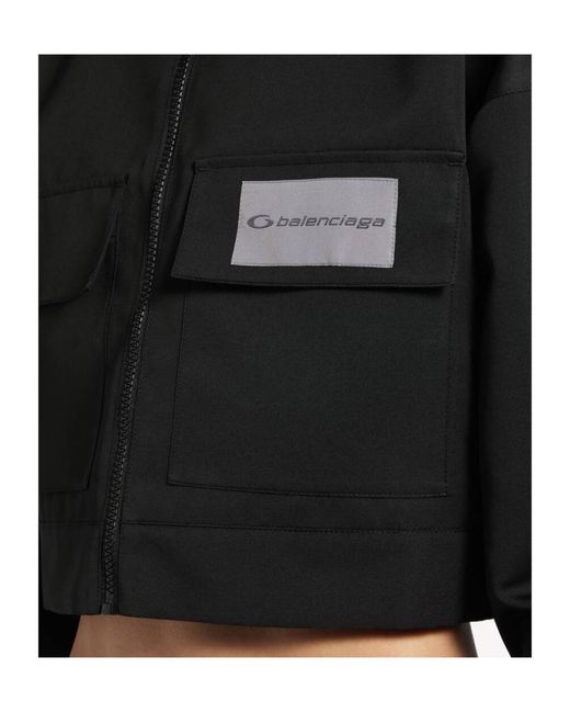 Balenciaga Black Cropped Tracksuit Jacket