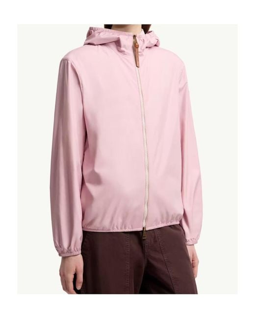 Moncler Pink Logo Patch Hooded Jacket
