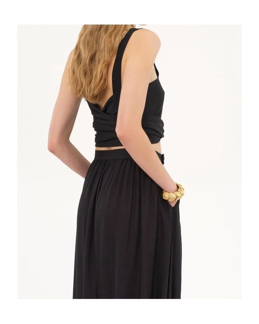Chloé Black Crepe De Chine Cropped Top
