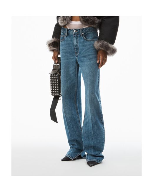 Alexander Wang Blue Layered Underwear Straight-Leg Jeans
