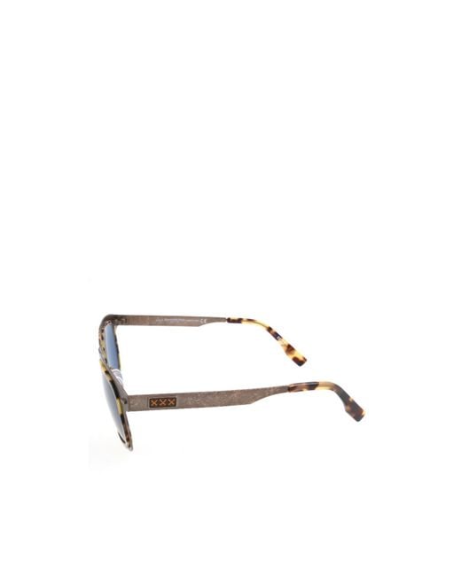 Zegna Blue Round-Frame Sunglasses for men