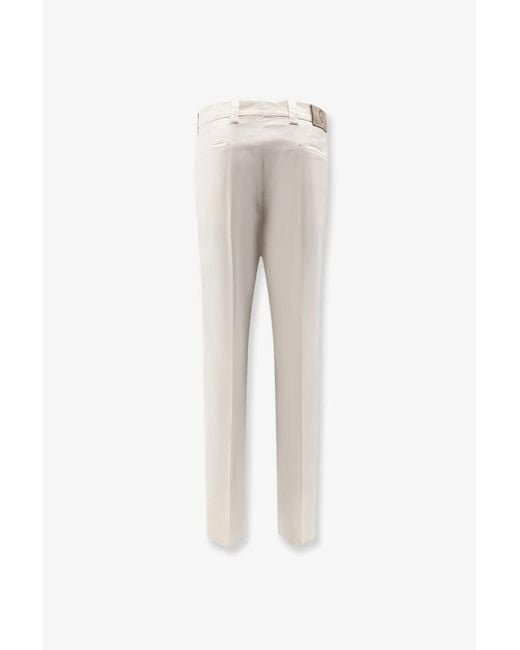 Brunello Cucinelli Gray Logo Patch Tailored Trousers for men