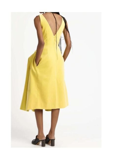 J.W. Anderson Yellow V-Neck Maxi Dress