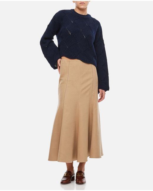 Gabriela Hearst Natural Medium Length Skirt