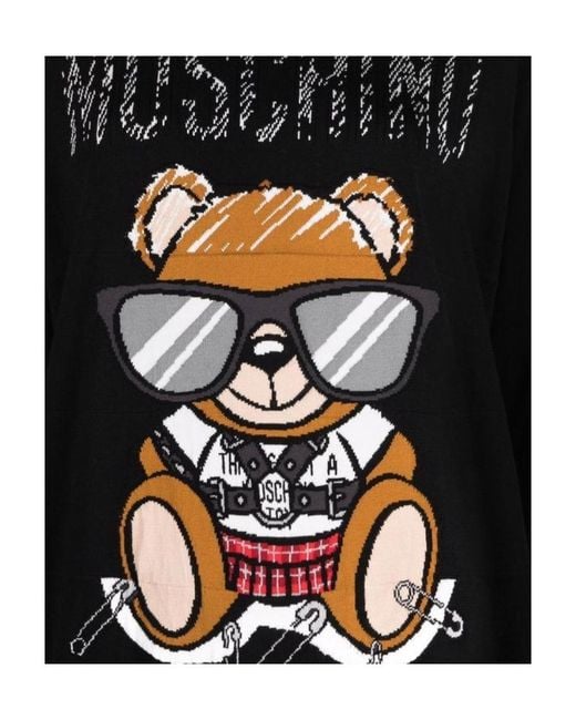 Moschino Black Round-Necked Logo Sweater
