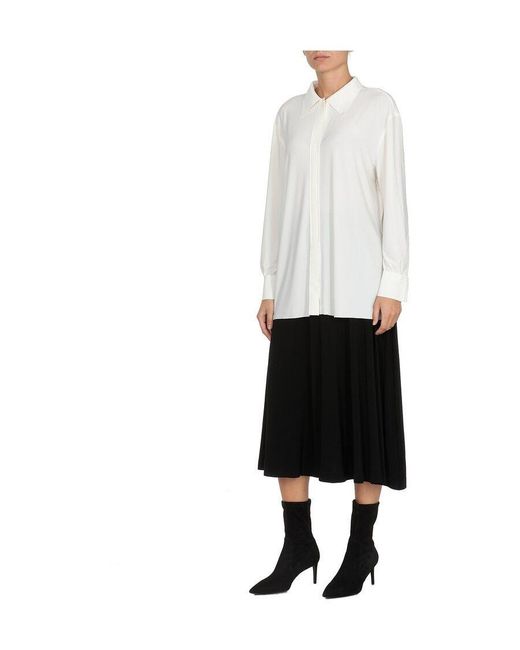 Norma Kamali White Boyfriend Nk Collared Shirt