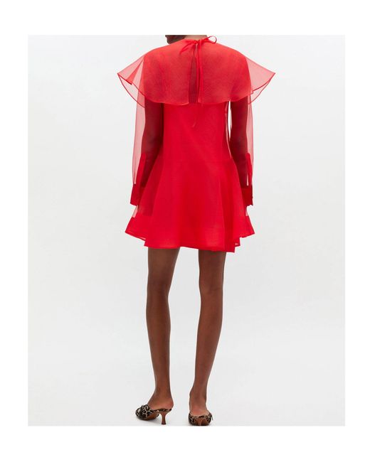 Ganni Red Round Neck Dress