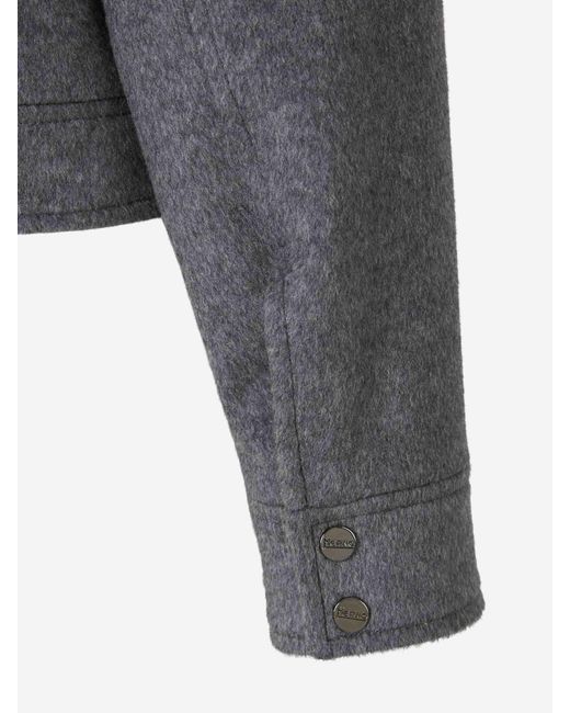 Herno Gray Long-Sleeved Short Coat