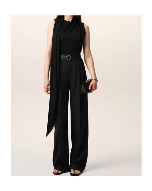 AMI Black Ami High Waist Wide Trousers