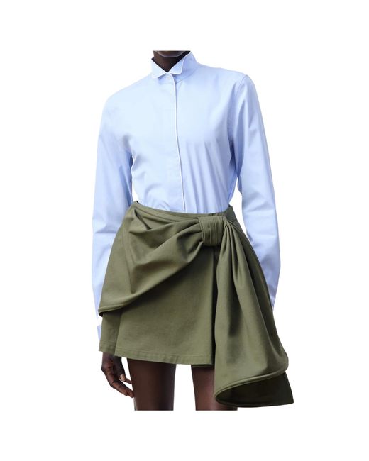 Dior Blue Wing-Collar Blouse