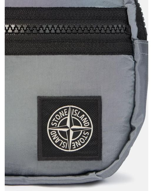 Stone Island Black Belt Bag With Zip Pocket And Compass Patch for men