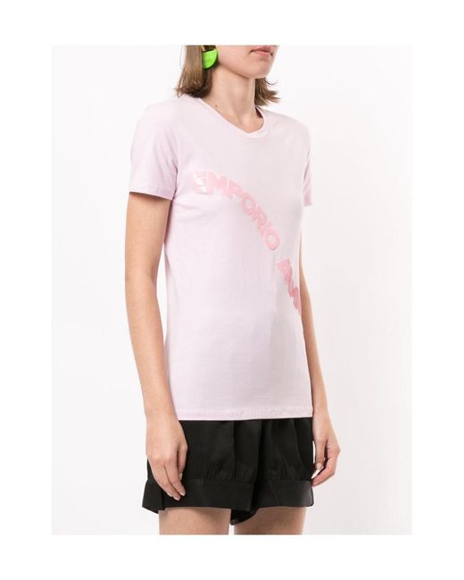 Emporio Armani Pink Logo Short-Sleeved T-Shirt