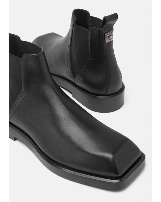 Versace Black Elasticated Side-Panel Boots for men