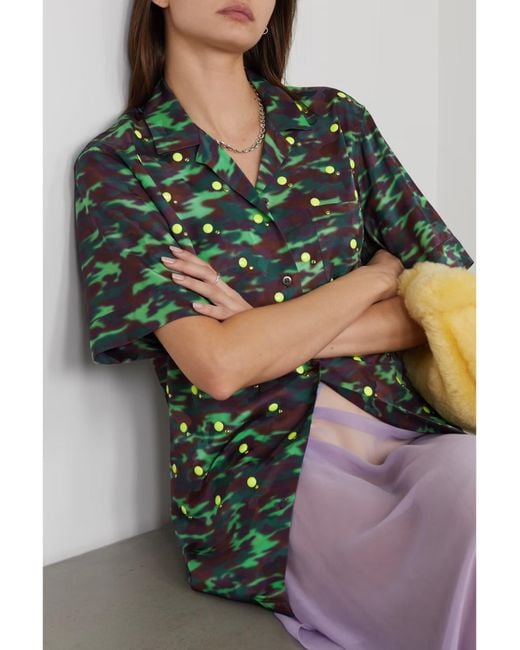 Dries Van Noten Green Printed Shirt