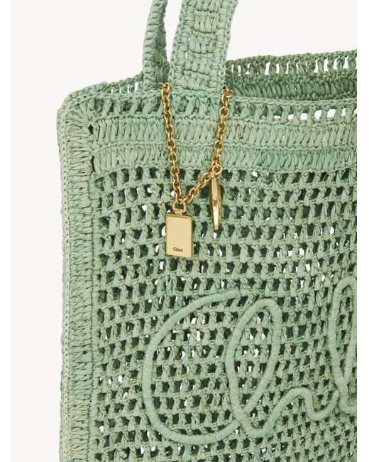 Chloé Green Chloé Summer Banana Logo Detailed Tote Bag