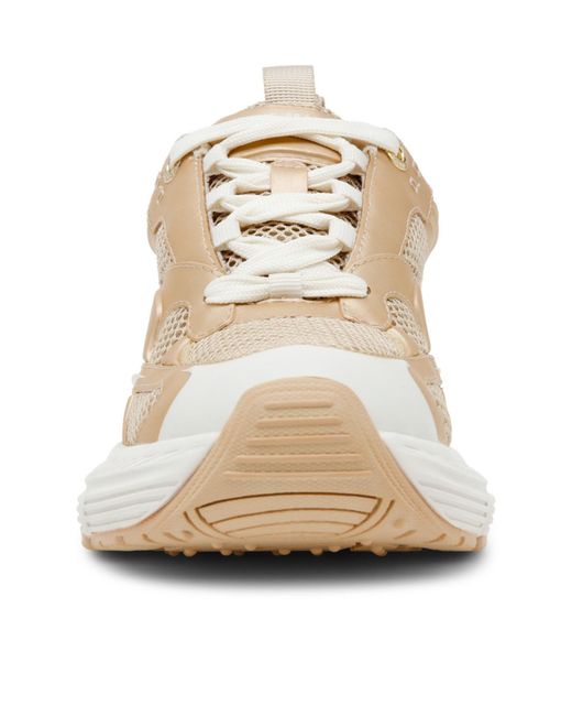 Steve Madden Natural Mesh-Paneled Sneakers