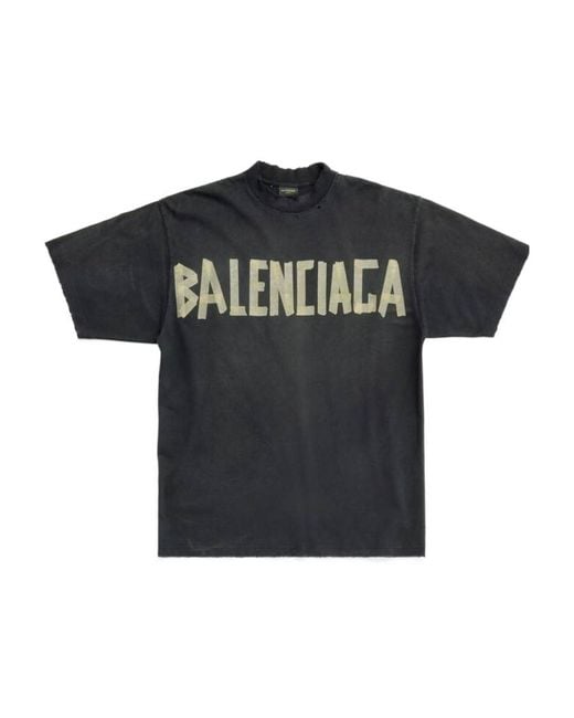 Balenciaga Black Tape Type Medium Fit T-Shirt for men
