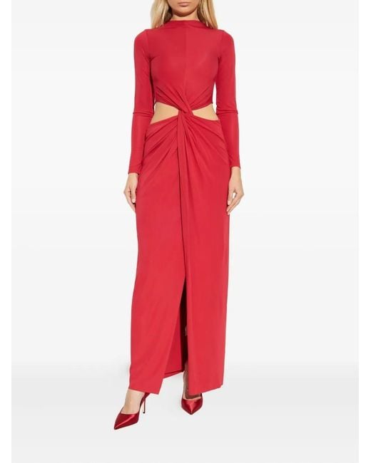 Cult Gaia Red Keri Cut-Out Twisted Maxi Dress