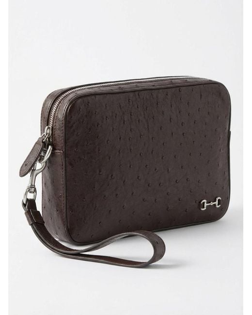 Gucci Brown Small Pouch With Horsebit for men