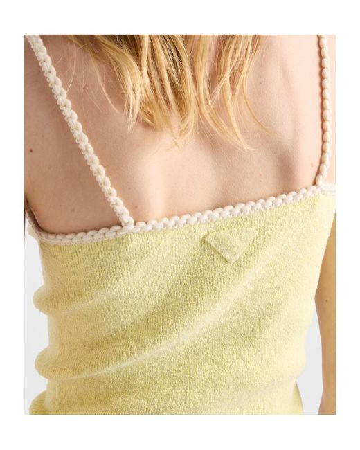 Prada Yellow Cotton Bouclé Top