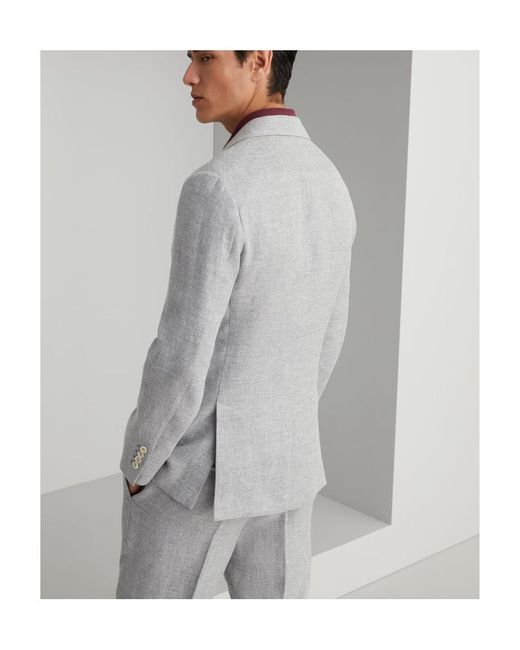 Brunello Cucinelli Gray Single-Breasted Tailored Blazer for men