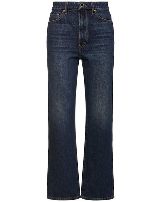 Khaite Blue High-Rise Straight Jeans